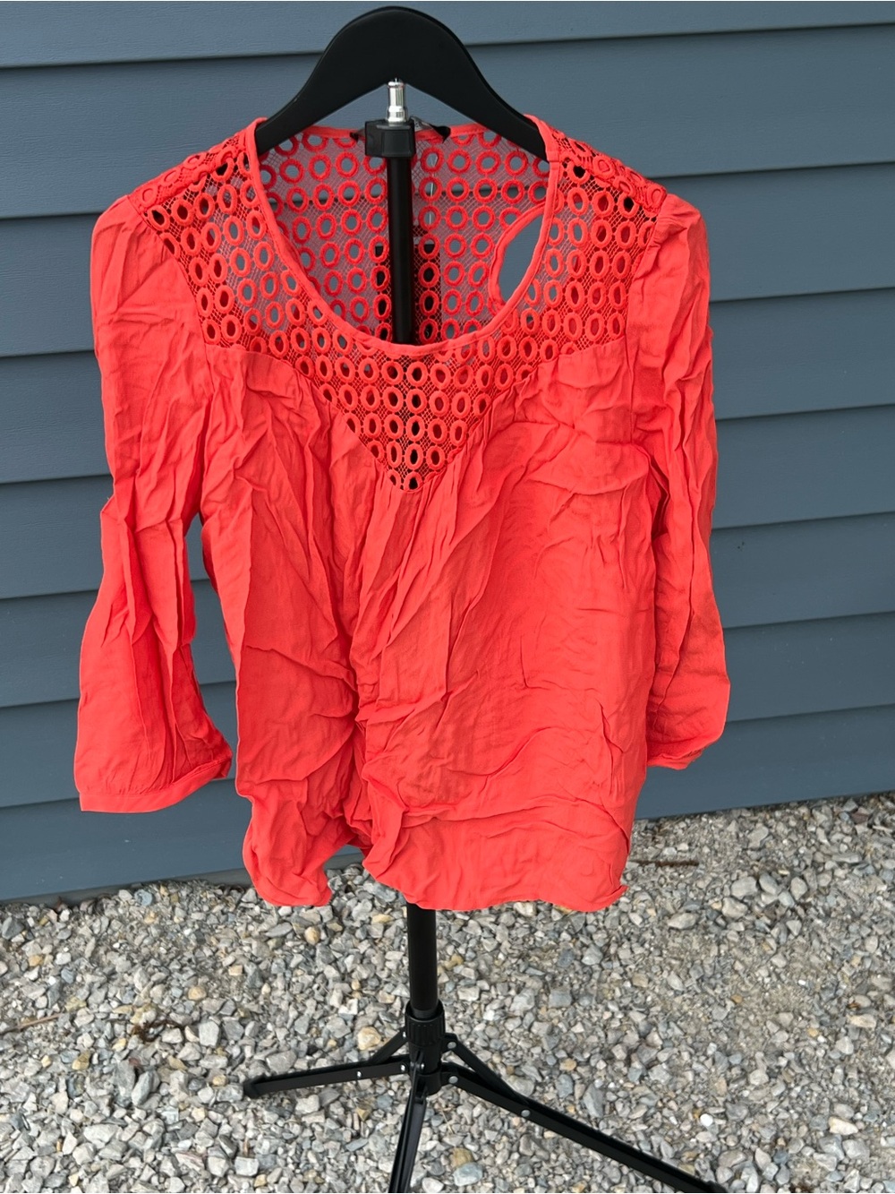 19 Cooper Coral Crochet Yoke Blouse